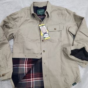 Woolrich Men's Flannel Lined Shirt Jacket.  Tan, Multiple Sizes